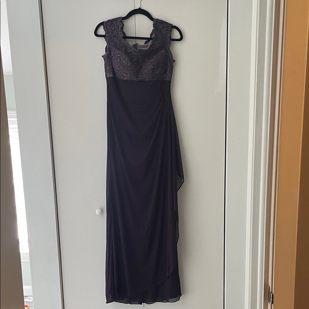 Xscape Elegant Purple Lace Maxi Dress